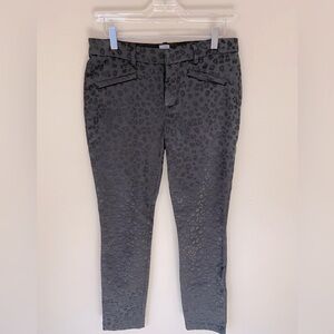 GAP Black Jacquard Leopard Signature Skinny Ankle Pants | Sz 2